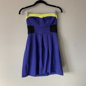 Urban Outfitters Dress - Strapless - Purple Color block - Heart Neckline